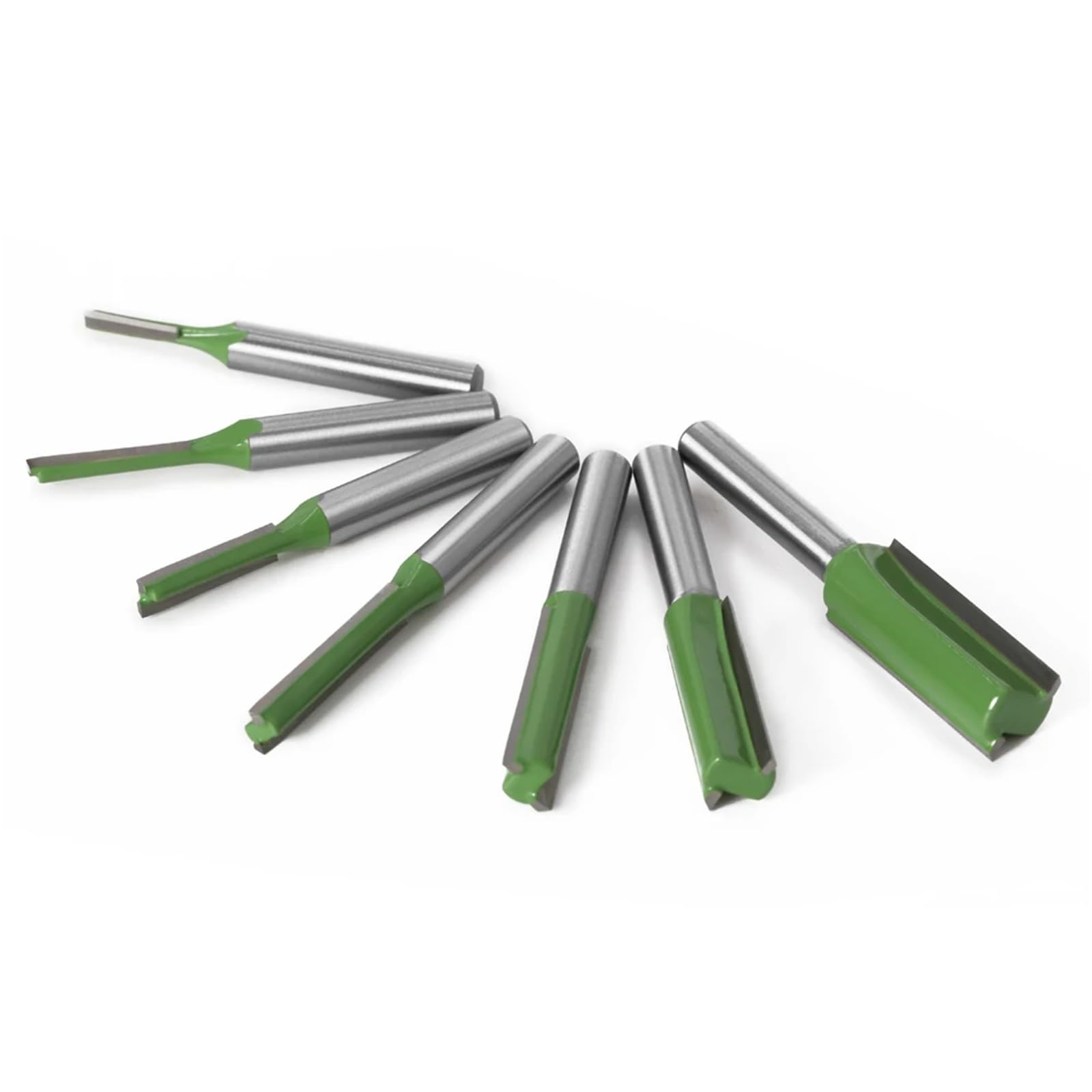 Frezy do frezowania wpustów, Frez prosty z węglika wolframu, trzpień 6 mm, do drewna pojedynczym lub podwójnym rowkiem, 7 szt(7pcs 6.35mm Shank)
