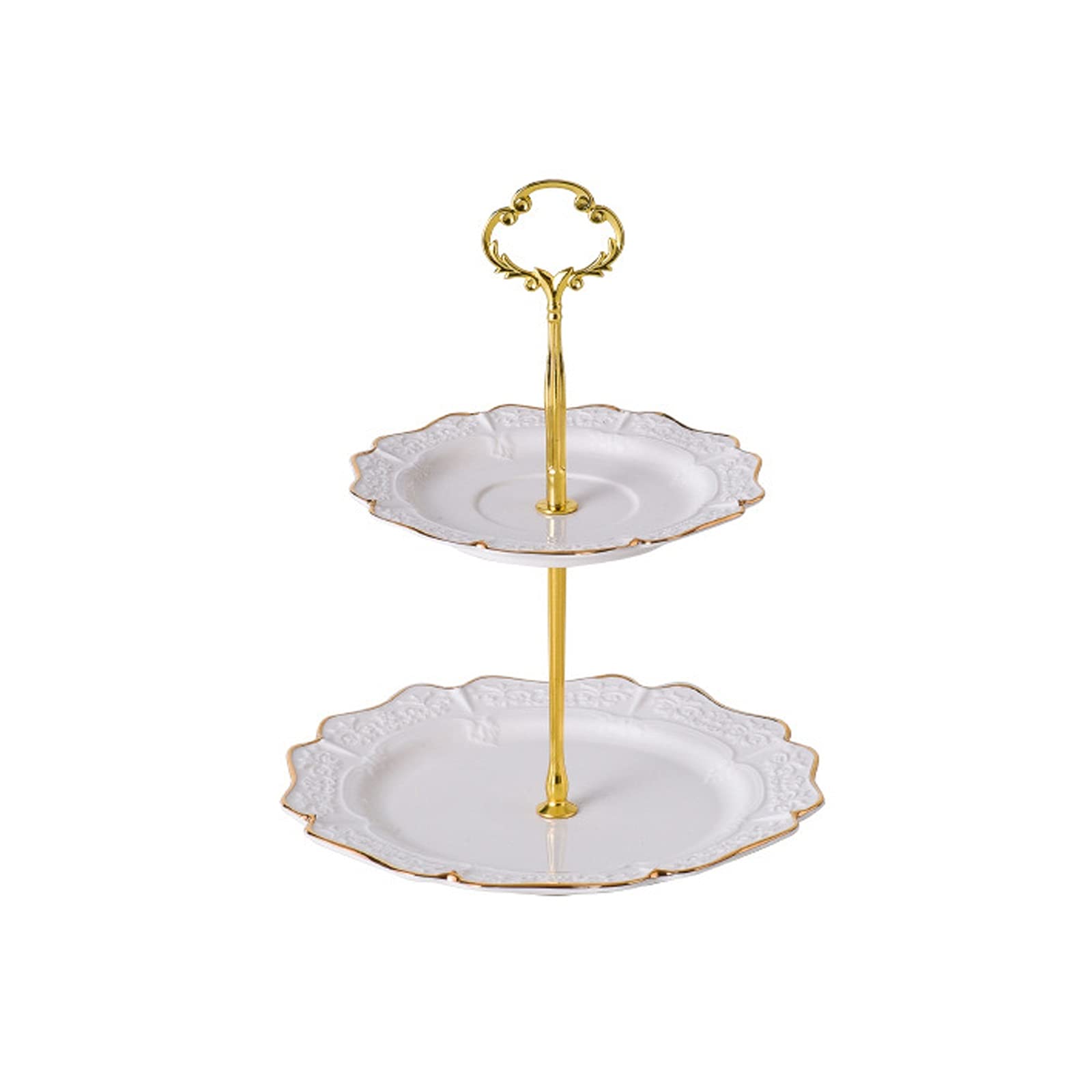 caihuashopping Présentoir à Gâteau Tableau à gâteaux avec poignée en métal Céramique détachable Dessert de Dessert Multi-Usage Affichage du Cupcake Stand après-midi Thé Pâtisserie Stand de Gâteaux