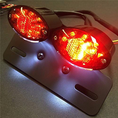Miniatura 9 de HONGK - Luz de matrícula de freno de motocicleta universal ojo de gato personalizado NEGRO ROJO [B01C0SS2AO]