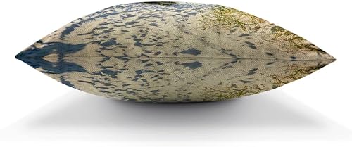 Miniatura 4 de Beabes Funda de almohada de playa, funda de cojín cuadrada suave, decoración del hogar para sofá, dormitorio, automóvil, oficina, fundas de almohada