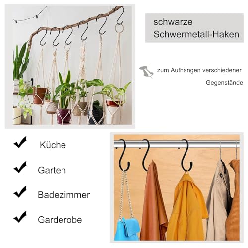Huamirra S Haken, 24 Stück S Förmige Haken, Edelstahl Haken Zum Einhängen, Doppelhaken Aufhängehaken, für Küche, Bad, Büro, Garten oder Outdoor Aktivitäten