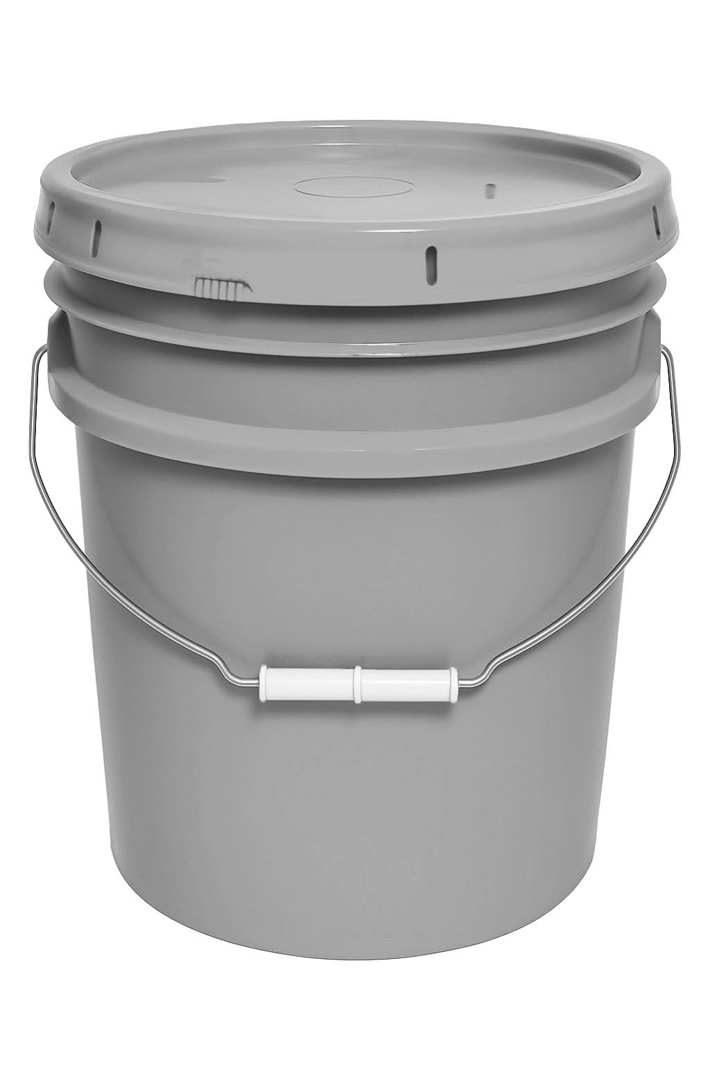 MKS Plastics Silver 5-Gallon Heavy-Duty Bucket with Airtight Lid, 1-Pack