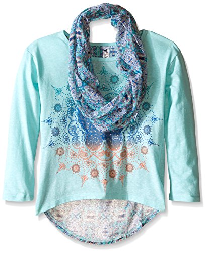 Beautees Girls' Hi-Low Top with Screen And Scarf