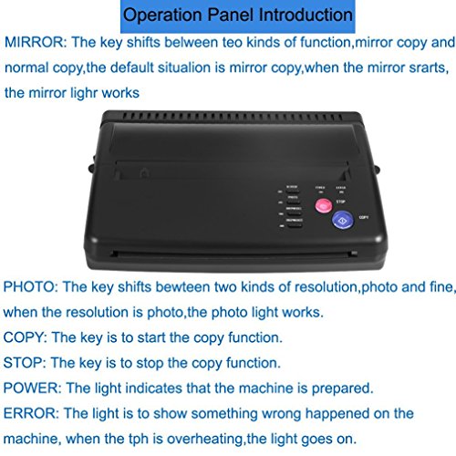Tattoo Transfer Machine, Professional Copier Printer Stencil Machine A5 A4 Tattoo Copier Thermal Printer Printed Paper for Paper(Us)