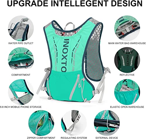 Image of INOXTO Hydration Vest Backpack, Lightweight Running Water Vest With 1.5L Bladder Bag for Hiking, Trail Running, Cycling, Marathon - Daypack for Women Men