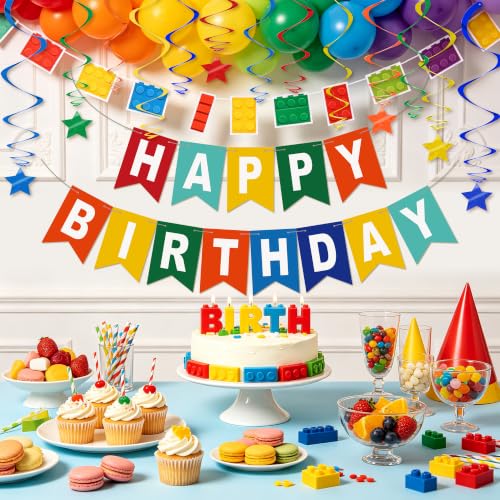 Image of BEISHIDA Rainbow Happy Birthday Banner with Stars for Kids Women Men Birthday Decor