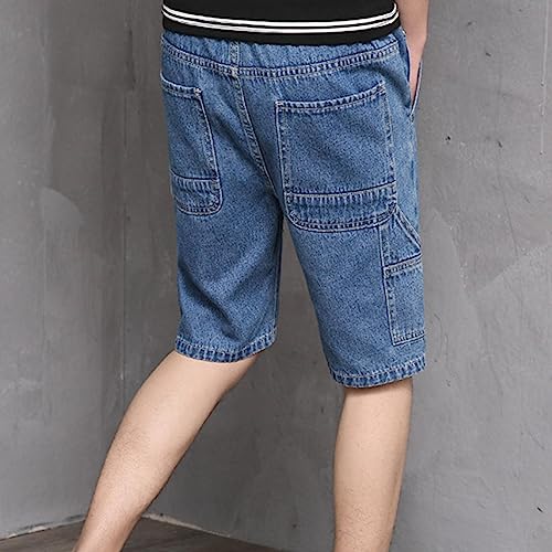 Short en jean multi-poches avec taille élastique et cordon ajustable