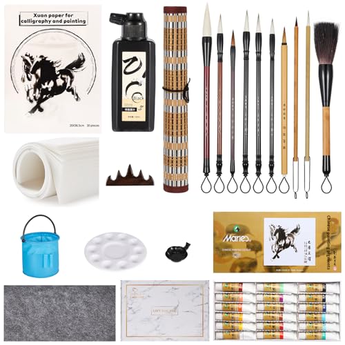 Corciosy Chinese Calligraphy Brushes Set for Beginners