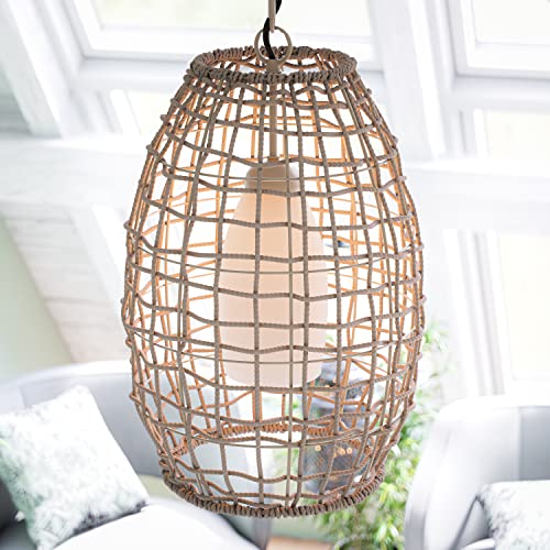 Kenroy Home Lighting Collection, Seagrass 1 Light Coastal Style Pendant With Beachy Tan Finish, 17-Inch Height 12-Inch Width #TOP2