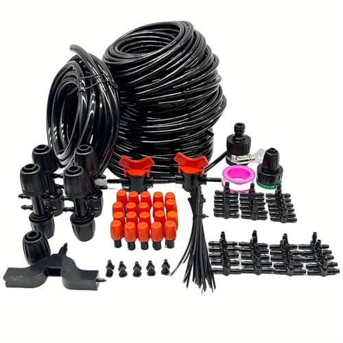 82Ft/25M+101pcs Garden Automatic Drip Irrigation Kit,Adjustable Micro DIY Irrigation Kit Plant Water Saving System,Watering Kit for Lawn Garden Greenhouse (VariantValue)