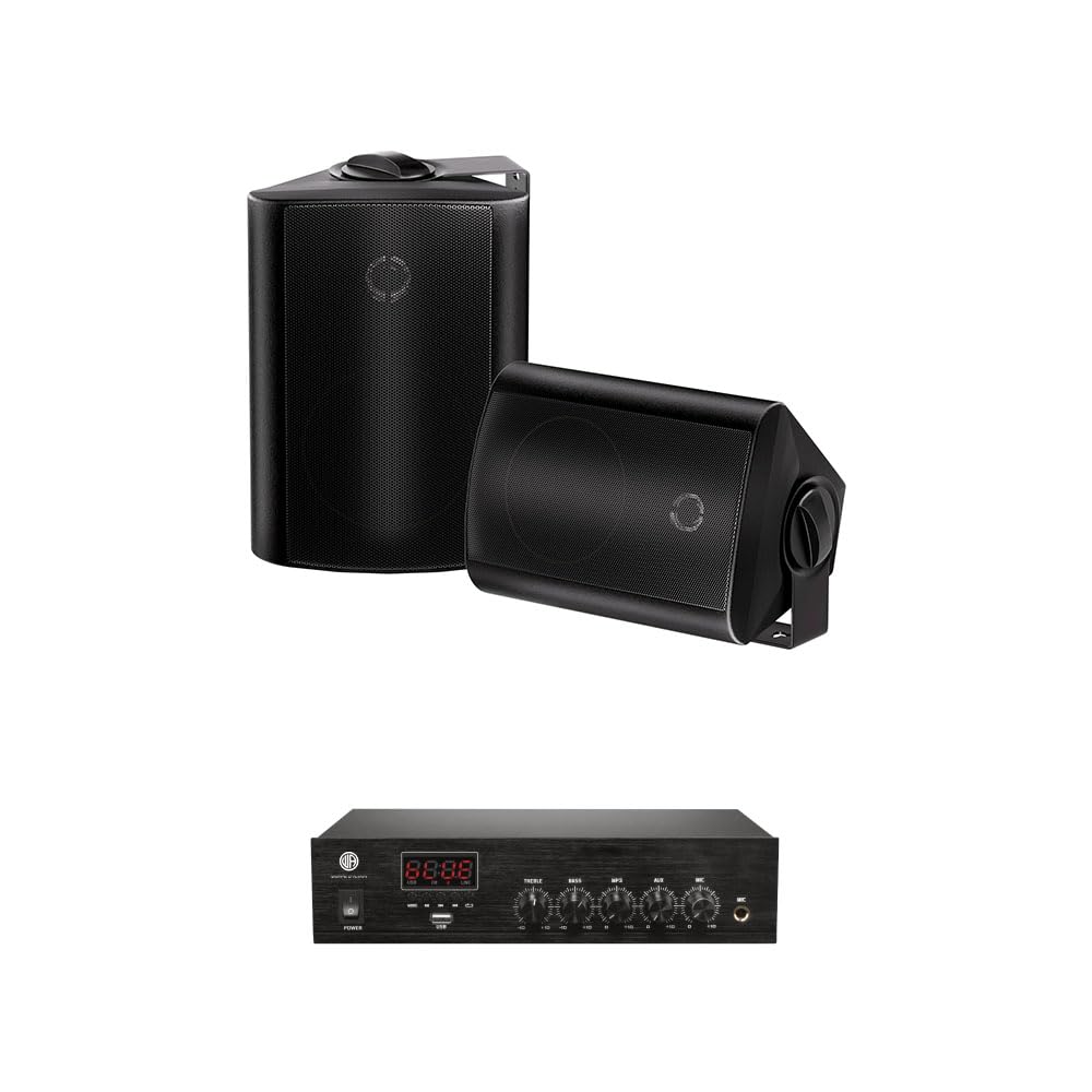 Winston Acoustics Wall Speaker |Jaguar 6 80W Phantom 1 Amplifier | 150 sq.ft Coverage (Black, Pack of 2)-image-45
