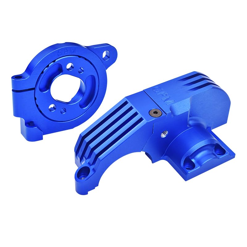 GPM Redesigned 7075 Alloy Adjustable Motor Mounts & Main Gear Cover for TRAXXAS 1/8 6S Maxx Slash 1/10 Maxx W/WideMaxx (Blue)