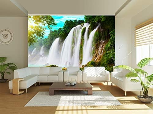 Miniatura 3 de artgeist Mural de pared Cascada Tropical de 135 x 106 pulgadas, papel tapiz autoadhesivo removible de gran tamaño para decoración de pared, diseño