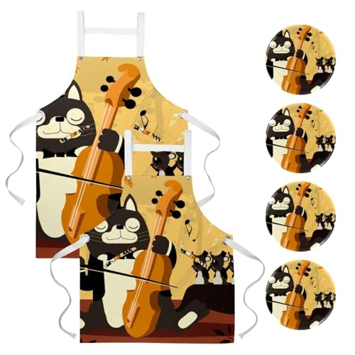 Tablier de cuisine lot de 2 avec broches pour nettoyage maison et pâtisserie