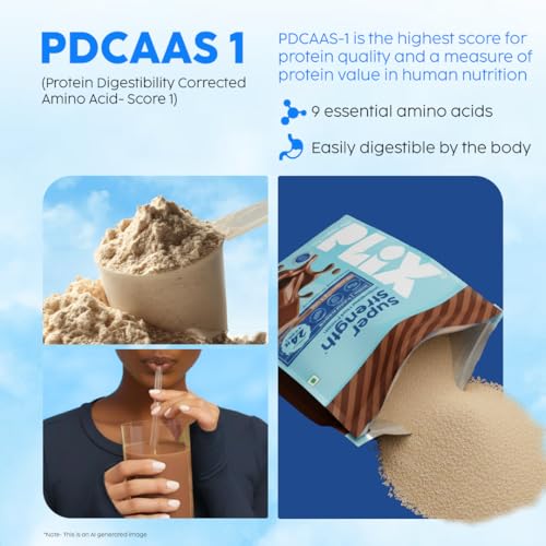Image of PLIX THE PLANT FIX Super Strength Fermented Yeast Protein- 1 kg | Easy to Digest | 24g Protein /Serve | PDCAAS of 1 | 6.8 - BCAA | Milk Chocolate Flavour