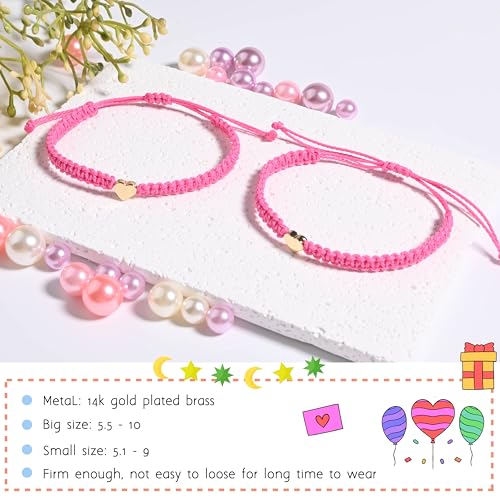 Image of Mommy And Me First Day Of Kindergarten Bracelet 1St Gifts Back To School Mother Son Mom Bracelets Set Rose Pink