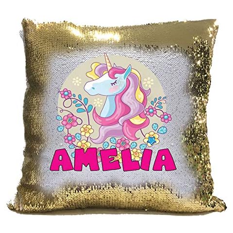 Personalised Magic Sequin Unicorn Cushion Cover