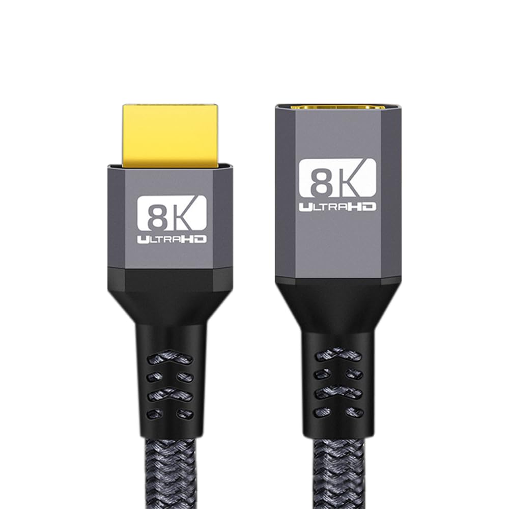 Cable de extensión HDMI 2.1 48Gbs macho a hembra compatible con formatos de video Ultra-HD 8K 8