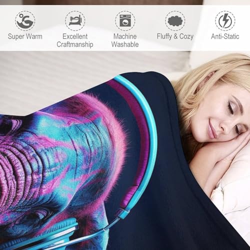 Couverture éléphant flannel moelleuse, idée cadeau douce pour chambre bébé - 4