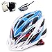 HVW Casco Bici, Ciclo Bicicletta Ciclismo Casco con Guanti E Occhiali da Uomo Adulti Montagna Montagna Tutte Road Bici Accessori per Scooter Elettrici MTB Casco da Corsa 58-63 Cm,B