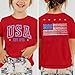 Girls 4th of July Shirt USA T-Shirt for Kids American Flag Shirt 250 Years of Freedom Short-Sleeved Top