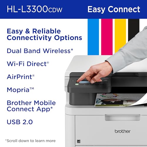 brother hl-l3300cdw wireless digital color multi-function laser printer copy amp scan duplex mobile  includes 2 month refresh subscription trial  amazon dash replenishment ready renewed premium