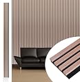 NeatiEase Wood Wall Panels, 9 Feet Acoustic Slat Wall Panels for Interior Wall Decor and Noise Reduction, Decorative Slat Wall Paneling, Natural Walnut, 6-Piece