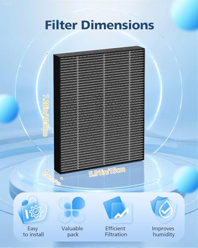 Image of 6000S Filter Replacement Compatible with LEVOIT Superior 6000S Smart Evaporative Humidifier, 8 Pack Wick Filters+ 6 Pack Top Fill Filters, Gray