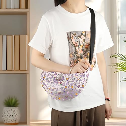 Image of WZMPA Dragon Crossbody Bag Purple Dragon Gift Dragons Shoulder Bag Cartoon Merchandise