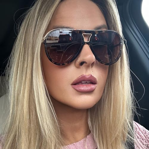 DIFF Tosca III Designer Oversized Aviator Sunglasses for Women | Fashionable & Trendy Style | UV400 Protection4