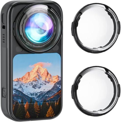 Image of Insta 360 X6 Dual Lens Protector Tempered Glass Lens Cap Cover, 10H Hardness Scratch-Resistant Anti-Shock Lens Cover, Camera Insta 360 Action Camera Accessories (X6 Lens)