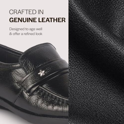 Image of FAUSTO Men Leather Formal Pull-On Shoes