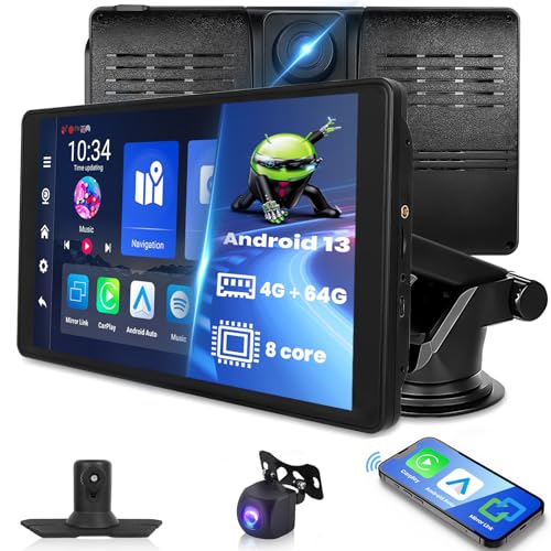 Hodozzy 4G 64GB Android Ecran CarPlay Voiture, Portable GPS Autoradio avec CarPlay sans Fil Android...
