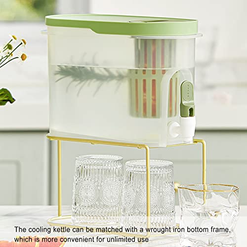 Cold Kettle,3.9L Transparent Cold Kettle With Faucet Large Capacity Double Filtration Space Save Drink Dispenser With Lid For Kitchen Home Party Bar (Color : Green) #TOP7