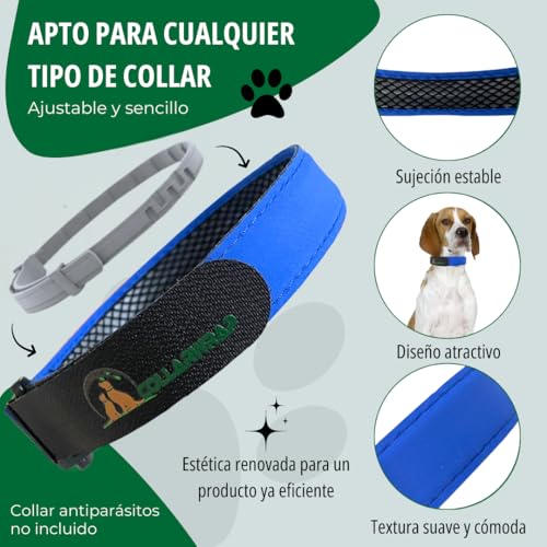 Schutzhülle für Halsband, gegen Parasiten (Blau, S: 31 bis 35 cm)