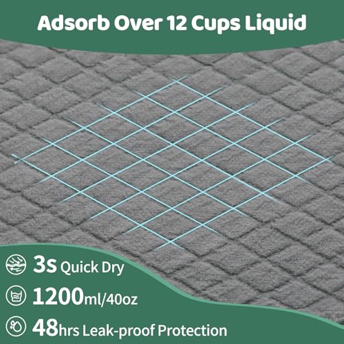 Image of Gimars XXL 28 inchx44 inch 6-Layer Ultra Absorbent Pee Pads for Dogs, Leak-Proof Odor-Control Puppy Training Pads, Quick Dry Black Pet Pads 30 Counts Charcoal