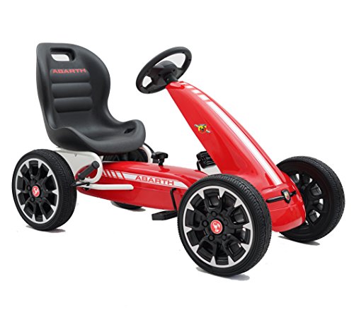 Ricco Kart a Pedales para niños, Oficial de Abarth, Ruedas de etilvinilacetato, Palanca de Freno, Engranaje de Embrague, Color Rojo