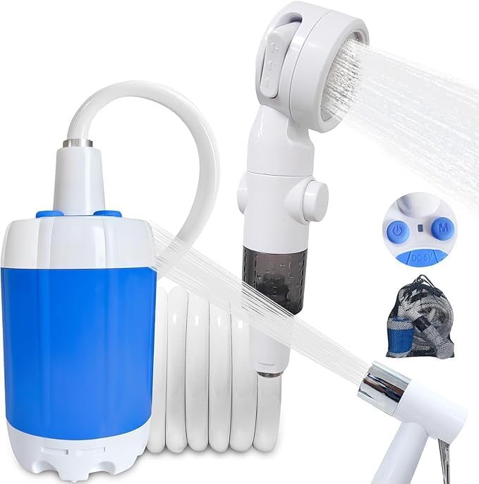 Portable Camping Shower Outdoor Camp Shower Pump,Upgrade Recharge...