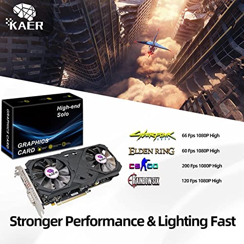 Kaer Rx580 8Gb Graphics Card Gddr5 256Bit Computer Graphics Card With Dual Fans 1284/7000Mhz,Pci Express 3.0 Gaming Graphics Card, Dvi Hdmi Dp Desktop #TOP3