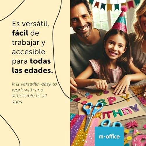 m-office Moosgummi Platten mit Glitzer 40x60cm, Bunte EVA Foam Bastelplatten für Kinder, DIY, Schule, Deko & Kunstprojekte… – Ansicht 4