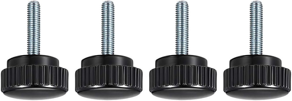 Boxonly Knurled Thumb Screw for Saw Drill Press Lathe and Routing Jigs Packaging Machinery Printing Equipment Clamping Knobs Grip Threaded Hand Bolt Knobs M8 x 25mm 4pcs