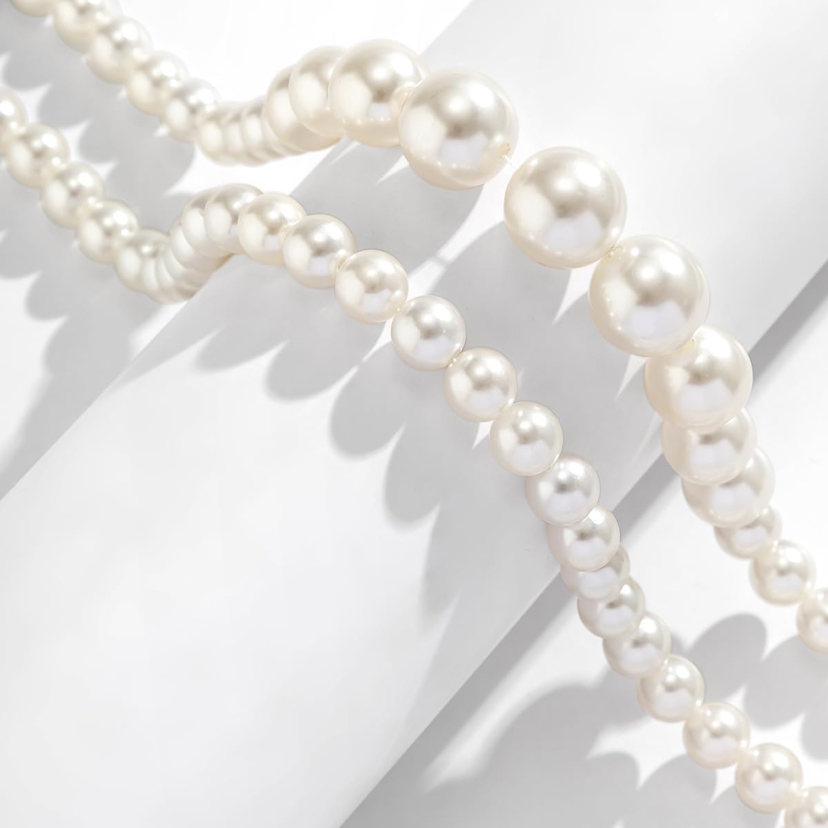 Chunky Pearl Necklaces White Big Beaded Necklace Pearls Statement Necklace Dainty Pearl Choker Necklaces Fashion Baroque Pearls Accessories Wedding Prom Jewelry for Women - Image 6