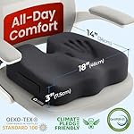 Seat Cushion for Office Chairs - Tailbone, Coccyx Pain Relief - Butt, Pressure & Sciatica Relief - Gaming, Wheelchair, Car & Desk Pillow, Black - Image 2