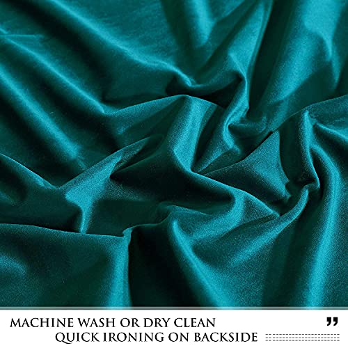 Stangh Velvet Blackout Curtains Long - Indoor Outdoor Decor Teal Curtains For Living Room Patio Door, Twist Tab Design Insulated Window Treatment Set For Farmhouse Cottage, 52 X 108 Inch, 2 Pcs #TOP6