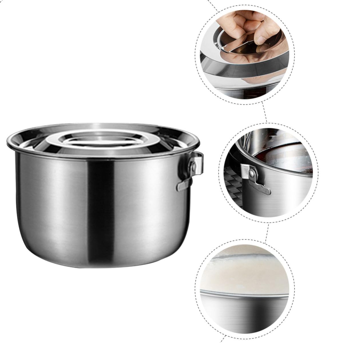 ULTECHNOVO Bol de Acero Inoxidable de 4l Tapa para Cocina