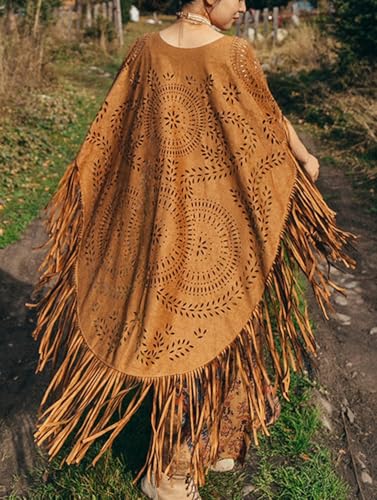 Women's Shawl Wraps Open Front Poncho Cape Oversize Boho Open Front Poncho Sweaters Casual Cardigan Shawls with Tassel3