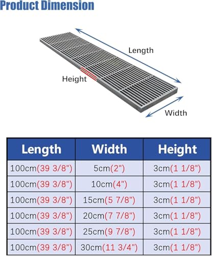Grille de drainage rectangulaire pour garage résolvant l'eau stagnante - 4