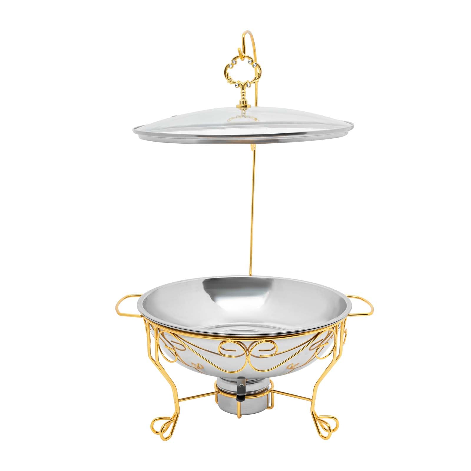 Base rotonda Chafing Dish, in acciaio inox, per case, cucine, ristoranti per feste, alberghi, scuole, food camion, caffetterie, pizzerie, ristoranti per la colazione
