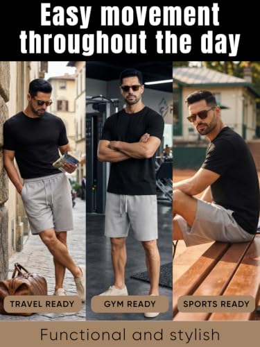 Image of GRECIILOOKS Linen Short For Men| Linen Shorts For Men Stylish |Men's Casual Summer Shorts - Lightweight Drawstring Lounge Short with Pockets, Breathable Relaxed Fit Athletic Sweat Short's