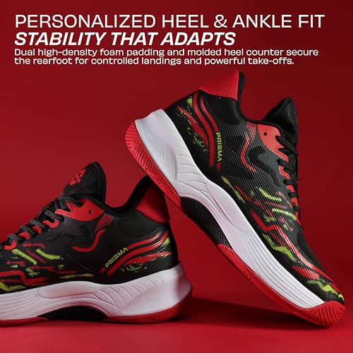 Image of Nivia Prisma Basketball Shoes for Men & Women with Seamless TPU & Mesh Upper, TPU Heel Stability Frame and Grippy Rubber Outsole for Indoor & Outdoor Court Play